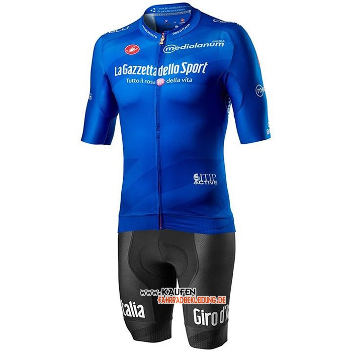 Giro d'Italia Kurzarmtrikot 2020 und Kurze Tragerhose Blau
